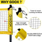 GOOX 4 Square Volleyball Net Game Set, 14 FT 4-Way Volleyball Net for Backyard Beach Lawn, Portable Four Square Volleyball Net for Adults & Youths with Vollyball, Pump, Carry Bag