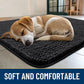 Smiry Dog Door Mat for Muddy Paws 48x30, Absorbs Moisture and Dirt Doormat, Non-Slip Washable Quick Dry Chenille Front Door Mat Indoor Entrance, Entryway Carpet for Inside Floor, Black