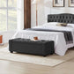 48" Ottoman with Storage, Storage Ottoman Bench with Safety Hinge, Upholstered Entryway Bench with Seating for Bedroom, Living Room, Holds up to 330 lb, Dark Gray