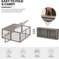 MoNiBloom Foldable Chicken Run Wood Chicken Coop Rabbit Hutch No Assembly Required Indoor/Outdoor Small Animal Nesting Box Portable Habitat Enclosure Spacious Pet Playpen 45.5 x 42.5 x 20 inch Grey