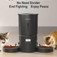 Dual Automatic Cat Feeder 2 Cats,6 Meals/Day,12 Portions/Meal,4.2L Dual Power Double Bowls Feeder,Dry Food Auto Pet Dispenser,10S Voice Record,Flexible Schedule Timer (Black,Stainless Dual Bowls)