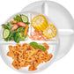 Sweese Porcelain Division Dinner Plates Set of 2, 9 Inch Divided Plates for Adults, Balanced Meal Building - White