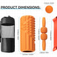 5 in 1 Foam Roller Set, High Density Fitness Exercise Foam Roller for Deep Tissue Muscle Massage, Massage Roller, Massage Ball, Resistance Band, for Whole Body(Orange)