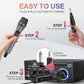Aveek 2.4GHz Wireless Microphone System, 2 Rechargeable Mics and Receiver, Plug & Play for Karaoke Machine, Party Speakers, Home Entertainment, Wedding & Events - Crystal Clear Sound, 100ft Range