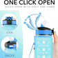 Hyeta 32 oz Water Bottles with Times to Drink and Straw, Motivational Water Bottle with Time Marker, Leakproof, Drinking Sports Water Bottle for Fitness, Gym and Outdoor