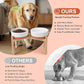 SPUNKYJUNKY Elevated Dog Bowls Ceramic, 8.3'' Dogs Food Water Bowls Raised with Non-Slip Bamboo Stand for Large Sized Breed Microwave Dishwasher Safe - 60 OZ,Pattern White