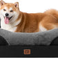 EHEYCIGA Memory Foam Dog Bed for Large Sized, Orthopedic Dog Sofa with Sides and Waterproof Liner, Washable Bolster Pet Bed Couch with Removable Cover, 36x27x7 Inch, Grey/Black
