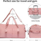 MABROUC Duffle Bag For Women, Sports Duffel Bag for Gym with Wet Pocket & Shoe Compartment, Overnight Weekender Travel Bag