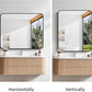 FORBATH Bathroom Mirror 30" x 36", Rectangle Black Bathroom Mirror with Black Aluminum Frame Rounded Corner, Wall Mounted Mirror for Bedroom Entryway Living Room