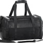 Fashion Leather Dog Carrier, Airline Approved Cat Carrier Soft Sided Pet Bag Carrier Purse for Puppy Kitten Small Animals Black