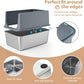 Large Stainless Steel Litter Box with Lid, High Sides, 16" Metal Cat Litter Box, Extra Large Litter Boxes for Big Cats, Tall Cat Litter Pan, Grey, Easy Clean