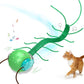Interactive Cat Toys for Indoor Cats, Moving Cat Ball with Tail, Fast Rolling on Carpet, Chirping & Motion Activate Toy for Bored Indoor Adult Cats