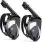 W WSTOO Full Face Snorkel Mask Adults,Suitable for Beginners Dry Top Snorkeling Gear,Can Your Mouth or Nose to Breathe,180 Degrees Panoramic View,Anti-Fog Anti-Leak,Summer Travel and Vacationing Gifts