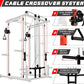 RitFit Multi-Function Squat Rack Power Cage PPC03 with Cable Crossover System, 1000LBS Capacity Power Rack and Packages with Optional Weight Bench, Barbell Weight Set, for Garage Workout & Home Gym