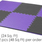 Xspec 1" Extra Thick 48 sq ft Reversible EVA Gym Foam Floor Mat Tiles (24" x 24"), Steel Pattern, 12 pcs, Black/Purple