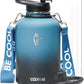 Coolflask 64 oz Water Bottle Insulated with Strap, Half Gallon Water Jug Stainless Steel with Straw & Spout Lids, Metal Large Water Flask, Keep Cold 48h Hot 24h, Leak Proof & Non-BPA, Prussian Blue
