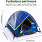GDanes Blue Cat Tent, Large Cave Bed for Indoor Cats and Small Dogs with Soft Pad - 22" x 22" x 16"