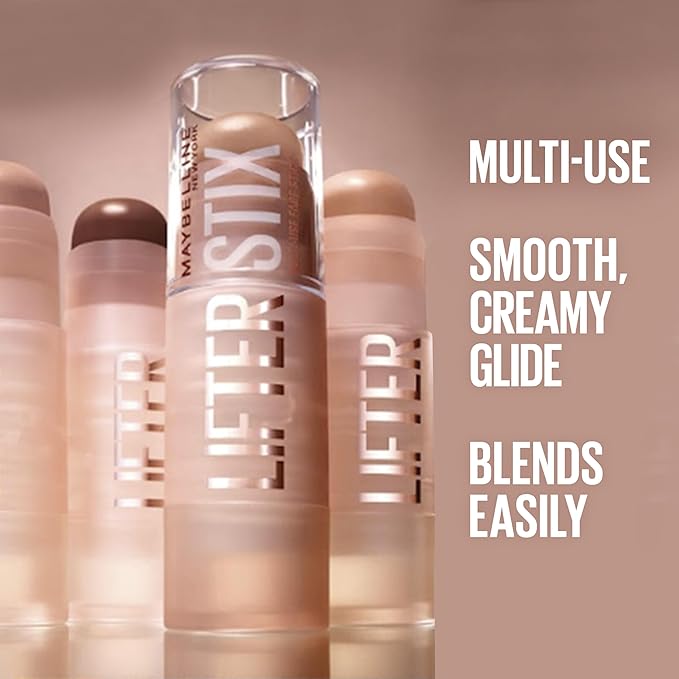 Maybelline Lifter Stix Multi-Use Face Stick - Contour, Bronzer, Concealer and Foundation Stick, All-In-One Creamy Face Makeup with Cranberry Seed Oil, 30, 1 Count