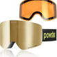 Ski Goggles Snow OTG Snowboard Goggles Magnetic Interchangeable Lens Frameless UV Protection Anti-fog mobile Skating