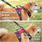 PoyPet No Pull Dog Harness, No Choke Front Clip Reflective Dog Vest with Soft Padded Vertical Handle, 3 Leash Attachments for Small Medium Large Dogs (Red,M)
