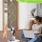 Cat Toy Interactive for Indoor Cats, Smart USB Rechargeable Door Hanging Automatic Retractable Kitten Toys, Teaser Electronic Self Play Feather Cat String Toy Attached with 3 Catnip Mice Green