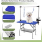 VFK 36''/47''Large Dog Grooming Table, Foldable Pet Station at Home, Dog Grooming Table,Adjustable Cat Drying Desktop with Arms, Nooses, Mesh Tray (Stainless Steel pet Table, 36" Blue)
