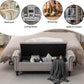 58.1'' Storage Bench Upholstered Linen End of Bedroom Bed Bench Ottoman with Tufted Cushioned Rolled Arm Large Storage Space for Reading Living Room Entryway, Light Brown