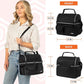 opux Lunch Box for Men, Adult Lunch Box Cooler, Insulated Lunch Bag Women, Dual Compartment Lunchbox for Work, Leakproof Double Decker Lunch Bag, Soft Lunch Pail Tote Boys Girls Kids School, Black