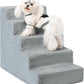 Dog Stairs for Small Dogs,22" H,5-Step Dog Steps for Bed and Couch with High Density Foam,Non-Slip Pet Steps for Doggy and Cat,Pet Stairs with a Washable Cover,Grey