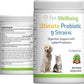 Pet Wellbeing Ultimate Probiotic 9 Strains for Dogs & Cats - Supports The Gut Microbiome and Digestion, Immune System Care, Urinary Tract Health, FOS, 2.5 Billion CFU - 11.29 oz (320 g) Powder