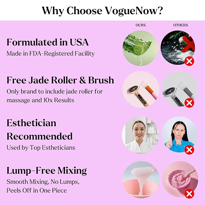 Jelly Face Mask for Facials - Lavender Hydrating, Brightening & Nourishing Jelly Mask with Free Jade Roller & Spatula | Professional Hydrojelly Masks | Vajacial Jelly Mask | 23 Oz Jar Skin Care