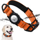 TagME Airtag Dog Collar,Waterproof Reflective Pet Collar with Airtag Holder,Soft Padded and Double D-Rings for Large Dogs,Orange