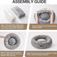 MEWOOFUN Cat Bed, Washable Beds for Indoor Cats, Cute Donut Bed Fluffy Pet Bed with Non-Slip Bottom, Calming Round Bed for Puppy and Kitten (Grey)