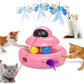 Automatic Cat Toys,4-in-1 InteractiveCat Toys for Bored Indoor Adult Cats, Electric Flying Butterfly,Rechargeable Moving Ambush Feather,Pink Kitter Toy Track Balls