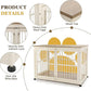 40 Inch Dog Crate Furniture for Large Medium Dogs, Wooden Heavy Duty Dog Kennel with Double Doors, Decorative Pet House Dog Cage Side End Table Indoor, Pet Cage Dog House, Beige