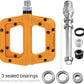 FOOKER MTB Pedals Mountain Bike Pedals 3 Bearing Non-Slip Lightweight Nylon Fiber Bicycle Platform Pedals for BMX MTB 9/16"