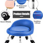 Lanstics Low Roller Seat Stool with Universal Swivel Wheels Leather Rolling Stool Seats with Cushion Backrest 360 Rolling Stools for Home Office Fitness (Blue)