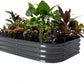 Vego garden Raised Garden Bed Kit, 11" Tall 6 in 1 Modular Metal Raised Planter Bed for Vegetables Flowers Patio Ground Planter Box, Modern Gray
