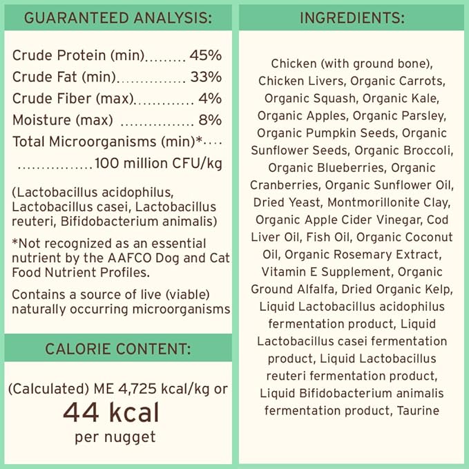 Primal Freeze Dried Dog Food Nuggets, Chicken; Complete & Balanced Meal; Also Use as Topper or Treat; Premium, Healthy, Grain Free, High Protein Raw Dog Food, 14 oz (Pack of 2)