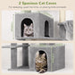 Globlazer Tall Cat Tower, 76 inch Multiple Level Cat Climbers for Indoor Cats, XL Cat Tree with 5 Scratching Posts, 2 Cat Condos, Hammock, 2 Hanging Baskets, F76B, Light Grey