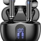 Wireless Earbuds, 2025 Bluetooth 5.4 Bass Stereo Headphones with 4 ENC Mic, 50H Playback Ear Buds with Charging Case LED Display,Sport Earphones IPX7 Waterproof for Phone, Android, Pad, Black