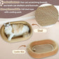 3-in-1 Sisal Scratching Board Bed, for Indoor Cats, Large Oval Cat Scratching Board, Toys for Playing and Nursing Paws (24x15x5 inches) (Large Size, Cat Bed - with Cooling Pad)