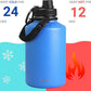 Drinco Stainless Steel Water Bottle Spout Lid Vacuum Insulated Double Wall Water Bottle Wide Mouth (64oz 40oz 32oz 22oz 18oz 14oz) Leak Proof Keep Cold Sport Camping Hiking (64 oz, 64oz Royal Blue)