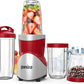 Ganiza Smoothie Blender, 900W Blenders for Shakes and Smoothies, 15-Piece Personal Blender and Grinder Combo for Kitchen, Smoothies Maker with 4 BPA-Free Portable Cup, Nutritious Recipe Red