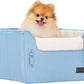 PETSFIT Dog Car Seat Medium Sized Dog, Stable Small Dog Car Seat for Car with Clip-On Leash, Fleece Liner Suitable for Small Pets Up to 25lbs (Blue)