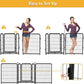Tall Garden Fence, 32 in(H) 8 Panels Dog Fence Outdoor for Yard. Wide Door Low Threshold Total 17.7 Ft(L), Metal Dog Pen Heavy Duty Pet Puppy Exercise Pen for Rv Camping Garden Yard