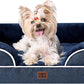 EHEYCIGA Orthopedic Dog Bed for Small Dogs, Waterproof Memory Foam Small Dog Beds with Sides, Non-Slip Bottom and Egg-Crate Foam Medium Pet Couch Bed with Washable Removable Cover, Navy