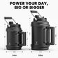 Meoky 1 Gallon Insulated Water Bottle for Sports 128 oz Triple Wall Vacuum Stainless Steel Water Jug - Top and Side Handles, Cold for 48 Hrs, 2-in-1 Straw and Spout Lid, Leak Proof for Hiking (Night)