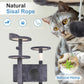 FDW Cat Tree 54in Cat Tower Multi-Level Durable Cat Scratching Post & Cozy Fun Cat Jumping Platform Space Saving Cat Condo Pet Play House for Indoor Cats,Ashy