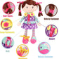 Sugar Snap Plush Doll for Toddlers Learn to Dress Montessori Toy - Dress Me Doll - Zipper, Snaps, Buttons, Buckle - Educational Toy for 2 3 Year Old Girl - Montessori Doll - 15" - Purple Dress